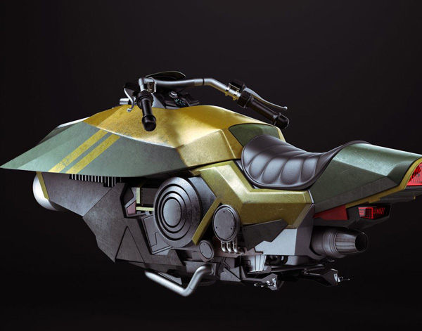 未来概念飞行摩托车模型设计