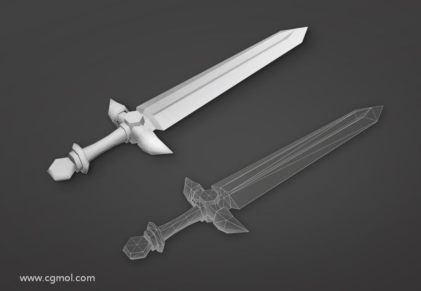 max制作卡通风低模大剑教程--制作剑柄（一）