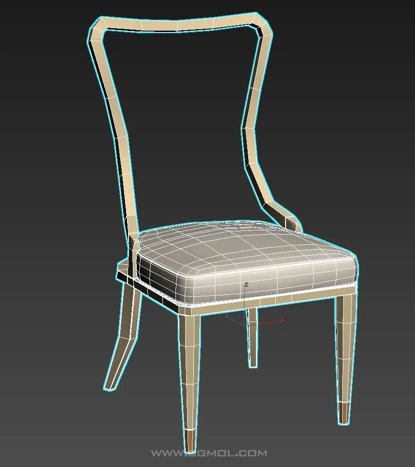 Max现代餐椅模型建立图文教程