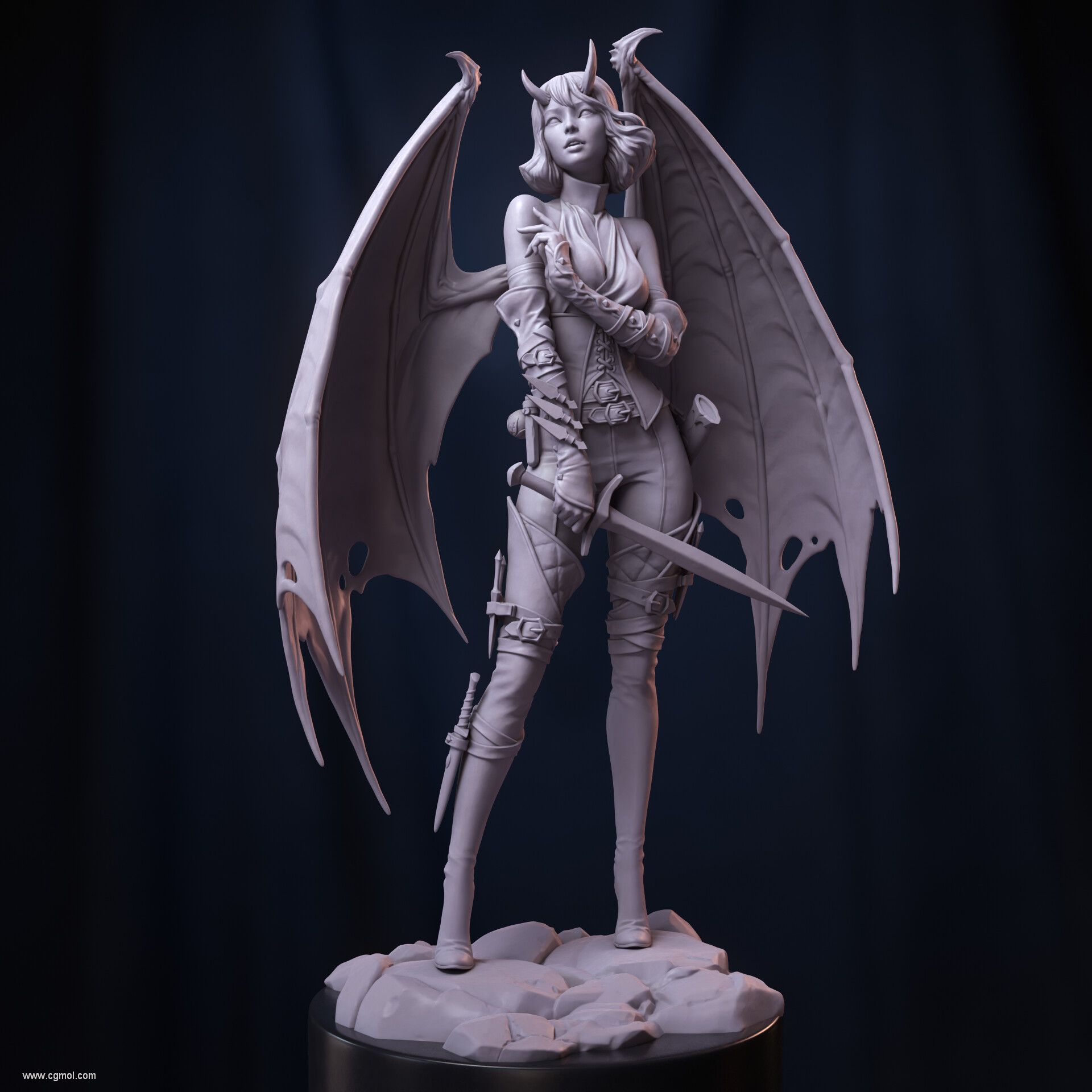 Lilith女恶魔3D雕刻模型 