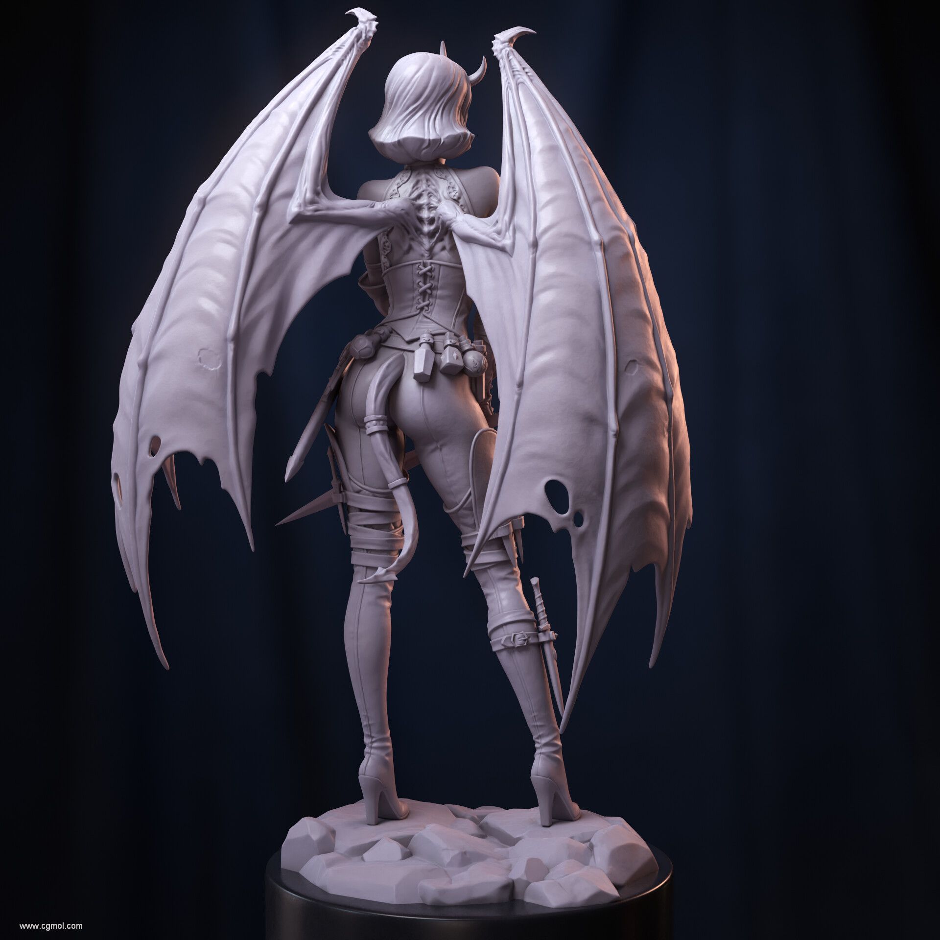 Lilith女恶魔3D雕刻模型 