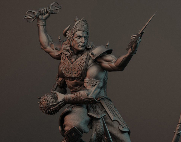 宙斯与因陀罗终极一战雕塑设计