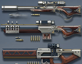 《Monster Heart》游戏的枪械设计,蒸汽朋克风格