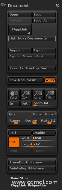 ZBrush之Document常用的一些基本功能