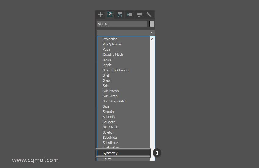 从列表中选择Symmetry
