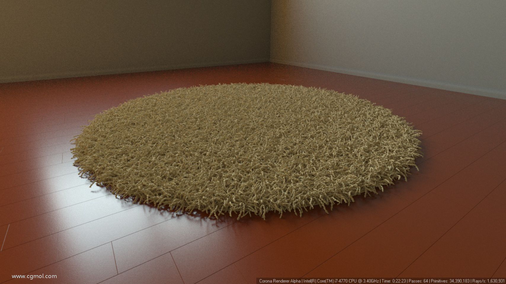 更详细的几何形状用于地毯的股线