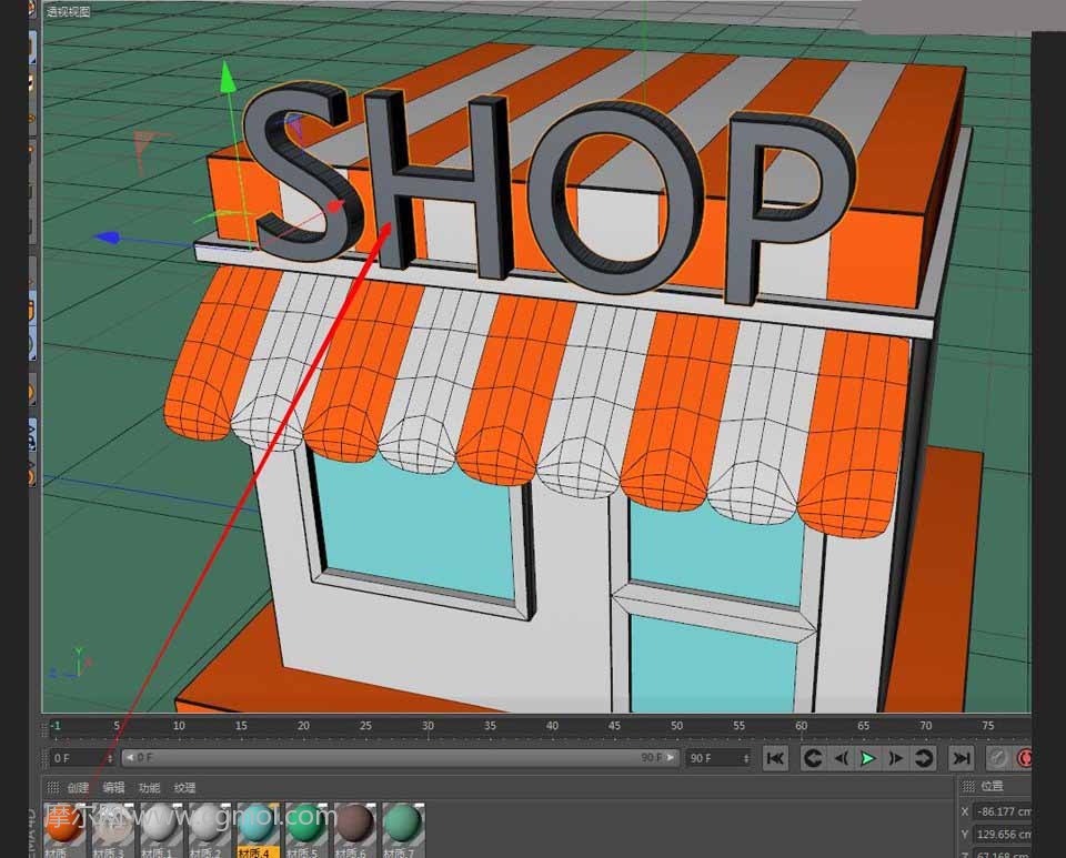C4D如何做出卡通便利店SHOP模型的图文教程