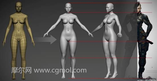 maya制作科幻女战士模型的理念和方法