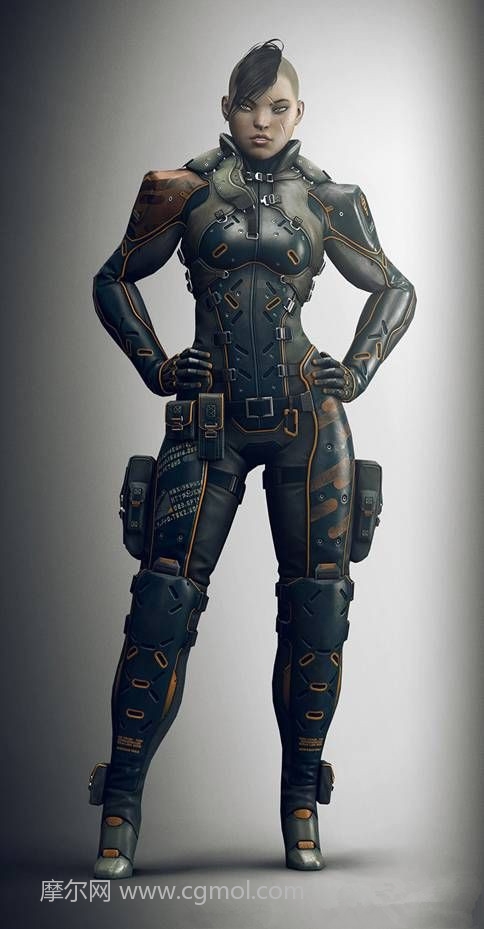 maya制作科幻女战士模型的理念和方法