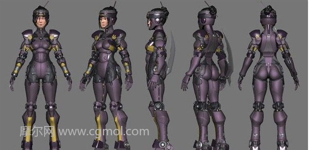 Maya制作机甲女战士模型的方法