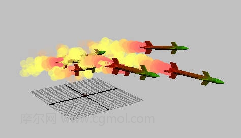 Maya怎么制作导弹发射尾部的火焰拖尾效果