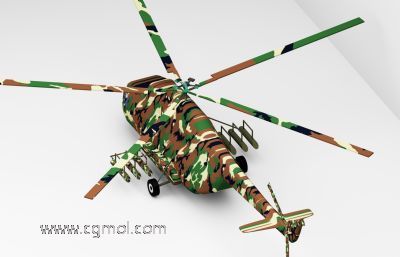 中国陆军航空兵米-171“河马”多用途运输直升机怎么建模4